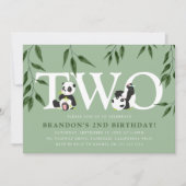 Niedliche Panda-Neutral-Party Einladung 2. Geburts (Vorderseite)