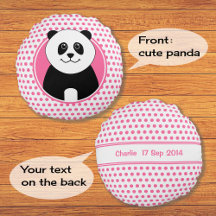 Niedliche panda-pink-fleckige Fleckenname hinten