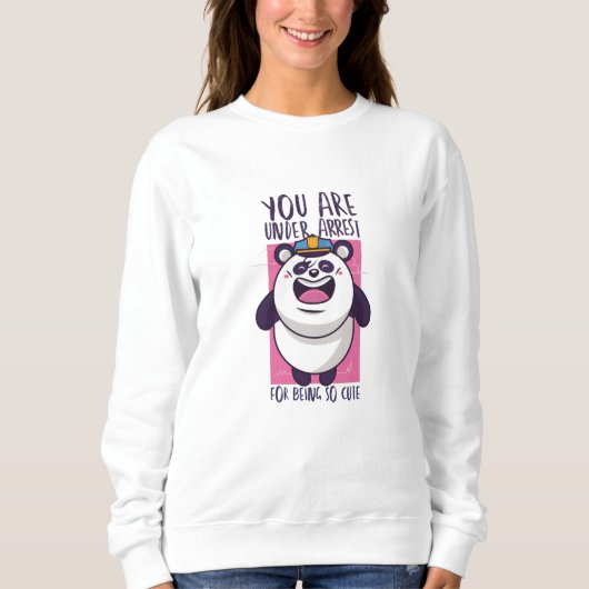 Niedliche Panda-Polizei Sweatshirt (Vorderseite)