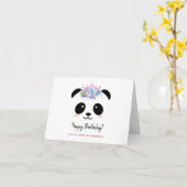 Niedliche Panda-Prinzessin Happy Birthday Karte (Gelbe Blume)