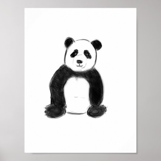 Niedliche Panda-Skizze Poster (Vorne)