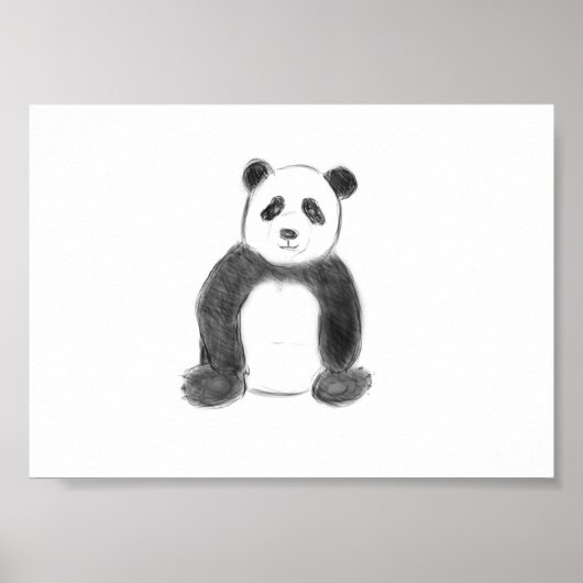 Niedliche Panda-Skizze Poster (Vorne)