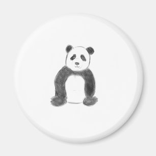 Niedliche Panda-Skizze schwarz-weiß Magnet