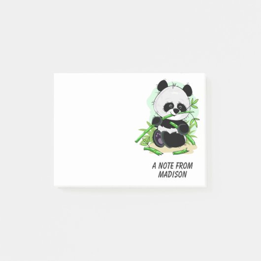 Niedliche Panda-Textnotizen Post-it Klebezettel (Vorderseite)