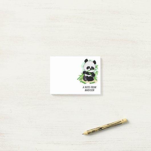 Niedliche Panda-Textnotizen Post-it Klebezettel (Auf Schreibtisch)