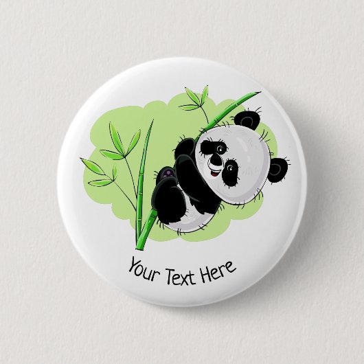 Niedliche Panda-Texttaste Button (Vorderseite)