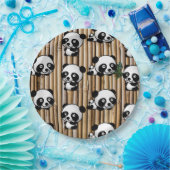 Niedliche Panda-u. Bambus-Druck-Papierplatte Pappteller (Party)