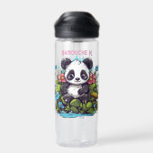 niedliche Panda und Blume Trinkflasche (Rückseite)