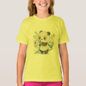 Niedliche Panda und rosa Blume Grafik T-Shirt (Vorderseite)