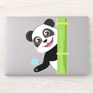 Niedliche Panda und Schneeflocken Aufkleber