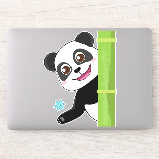Niedliche Panda und Schneeflocken Aufkleber (Computer)