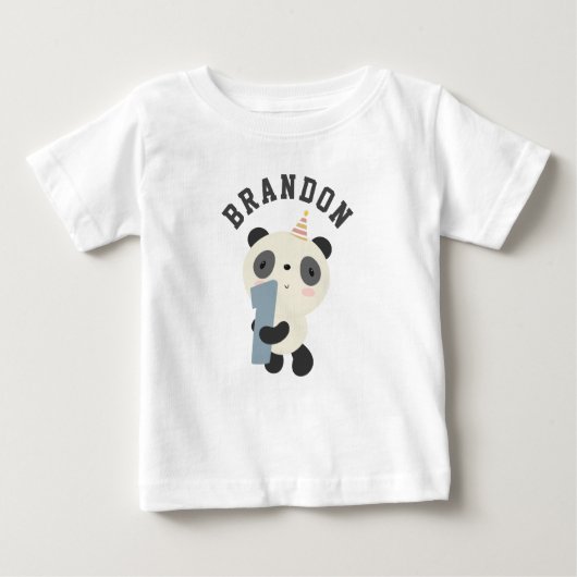Niedliche Panda zum Geburtstag Baby T-shirt (Vorderseite)