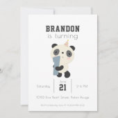 Niedliche Panda zum Geburtstag Einladung (Vorderseite)