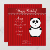 Niedliche Pandaeinladung Einladung (Vorne/Hinten)