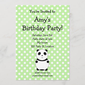 Niedliche Pandageburtstagseinladung Einladung
