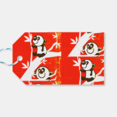 Niedliche Pandas auf einem Bambusbaum Geschenkanhänger (Rückseite Horizontal)