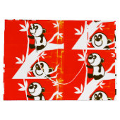 Niedliche Pandas auf einem Bambusbaum  Große Geschenktüte (Rückseite)