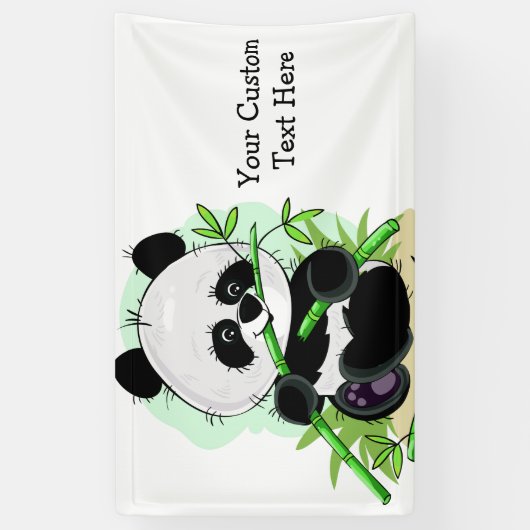 Niedliche Pandas-Banner für Text und Farbe Banner (Vertikal)