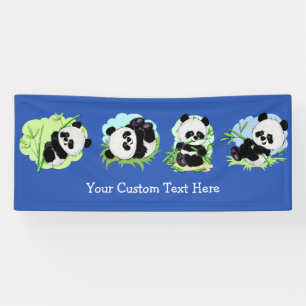 Niedliche Pandas-Banner für Text und Farbe Banner