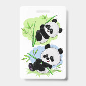 Niedliche Pandas-benutzerdefinierte Abzeichen Ausweis (Rückseite)
