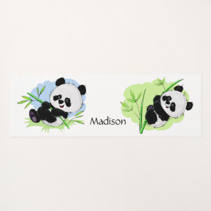 Niedliche Pandas-Benutzertexte und Farbyogmatte Yogamatte