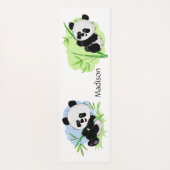Niedliche Pandas-Benutzertexte und Farbyogmatte Yogamatte (Rückseite)
