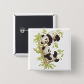 Niedliche Pandas Button (Vorne & Hinten)
