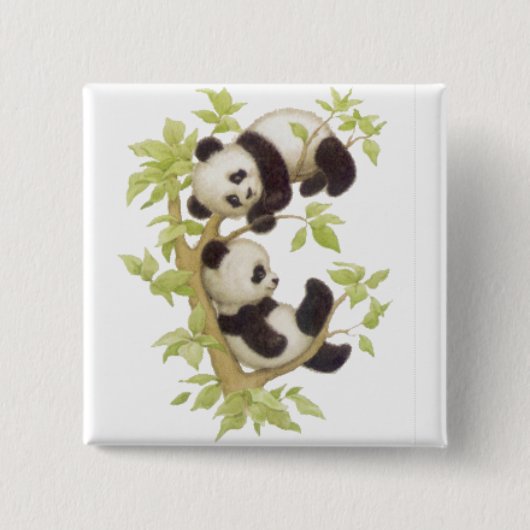 Niedliche Pandas Button (Vorderseite)