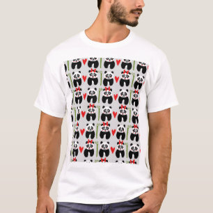 Niedliche Pandas Herz: Kindermuster T-Shirt