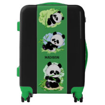 Niedliche Pandas individuelle Name & Farbgepäck