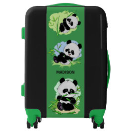 Niedliche Pandas individuelle Name & Farbgepäck