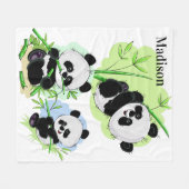 Niedliche Pandas individuelle Name Fleece-Decken Fleecedecke (Vorderseite (Horizontal))