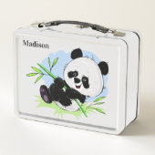 Niedliche Pandas individuelle Name Lunch Box (Rückseite)