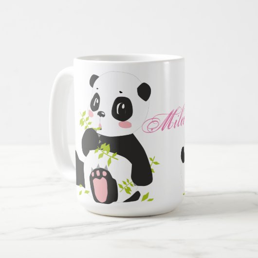 Niedliche Pandas Kaffeetasse (Vorderseite Links)