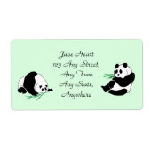 Niedliche Pandas mit Bamboo-Shoots-Labels (Vorne)