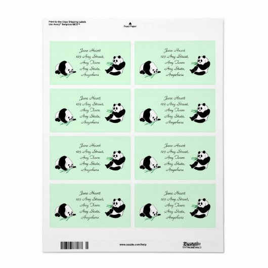 Niedliche Pandas mit Bamboo-Shoots-Labels (Vorne)