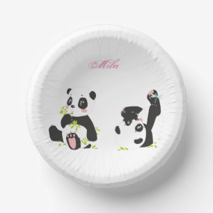 Niedliche Pandas Pappteller