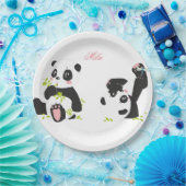 Niedliche Pandas Pappteller (Party)