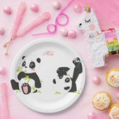 Niedliche Pandas Pappteller (Party)