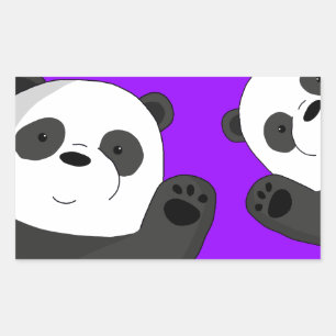 Niedliche Pandas Rechteckiger Aufkleber