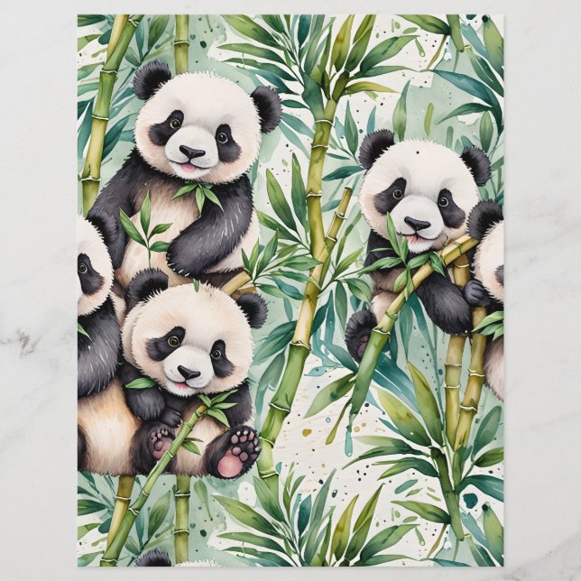 Niedliche Pandas und Bamboo (Vorderseite)