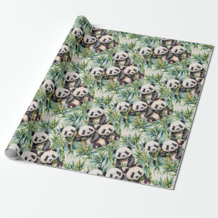 Niedliche Pandas und Bamboo Geschenkpapier