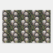 Niedliche Pandas und Bamboo Geschenkpapier Set (Vorderseite 3)