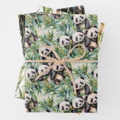 Niedliche Pandas und Bamboo Geschenkpapier Set (Beispiel)