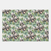Niedliche Pandas und Bamboo Geschenkpapier Set (Vorderseite)