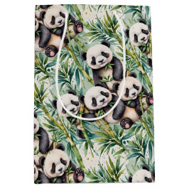 Niedliche Pandas und Bamboo Mittlere Geschenktüte
