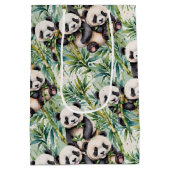 Niedliche Pandas und Bamboo Mittlere Geschenktüte (Rückseite)