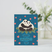 Niedliche Pandas Valentinstag Postkarte (Stehend Vorderseite)