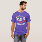 Niedliche Pandas zu Weihnachten Strümpfe Zu Weihna T-Shirt (Vorne ganz)