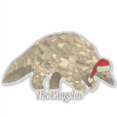 Niedliche Pangolin Santa gefährdete Arten Weihnach Aufkleber (Vorderseite)